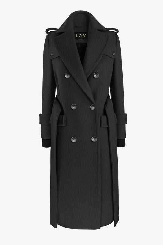 WOOL TRENCH ASH