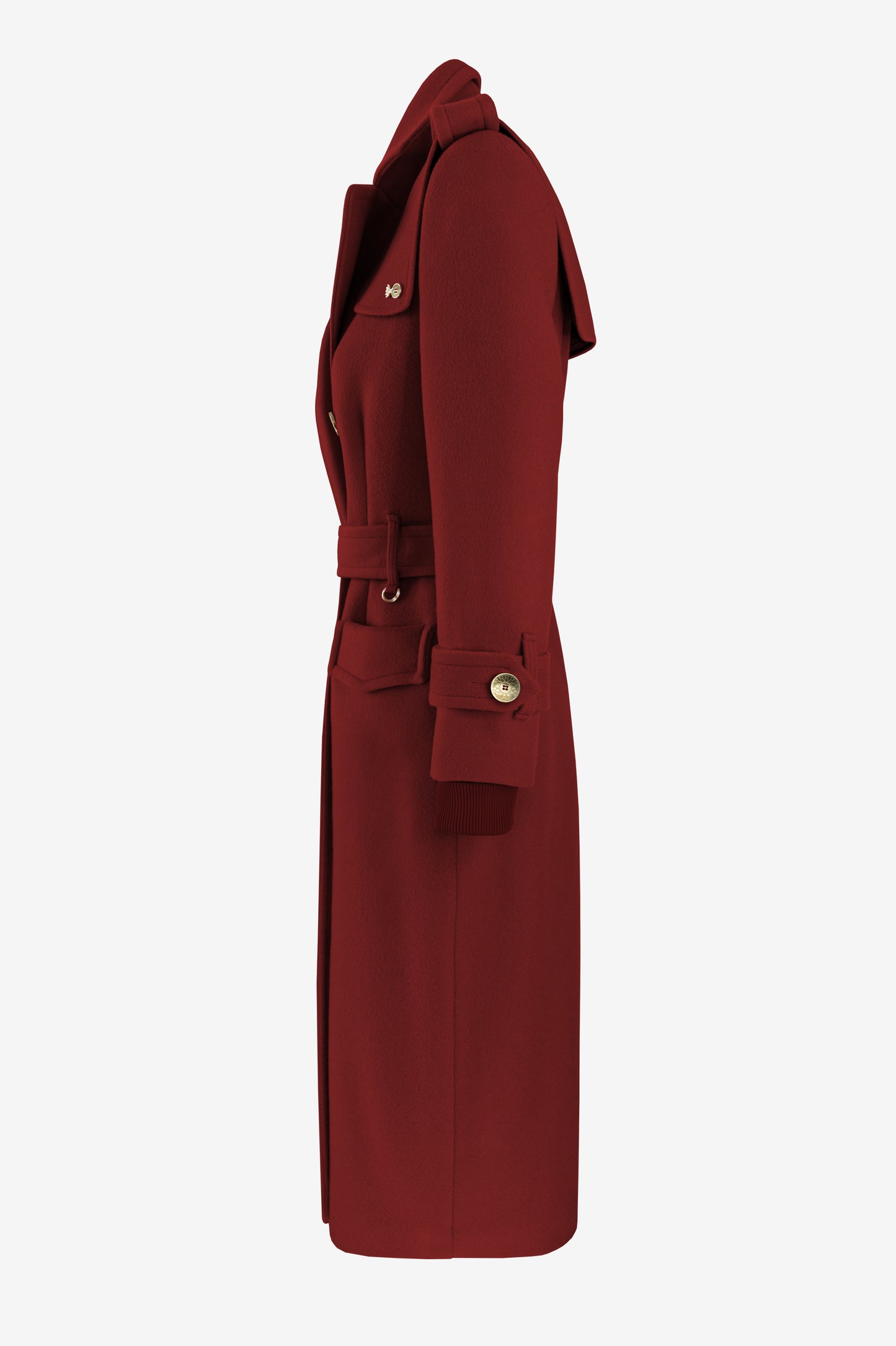WOOL TRENCH CHERRY