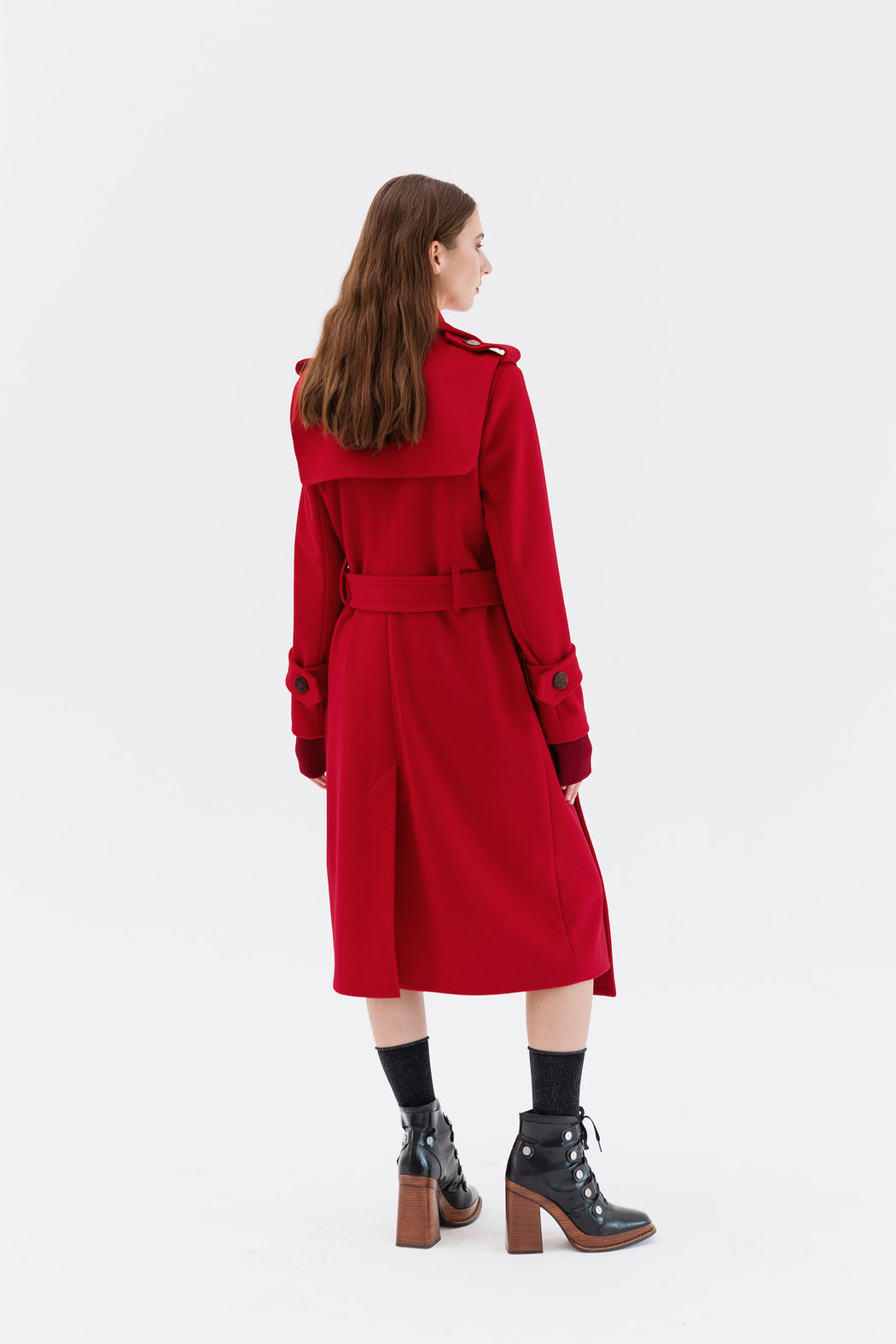 LAST PIECE! APPLE RED WOOL TRENCH 22
